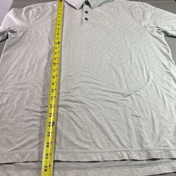 LINKSOUL Astoria Polo Shirt Golf Performance All Over Print Stretch Mens L Blue - Picture 7 of 10